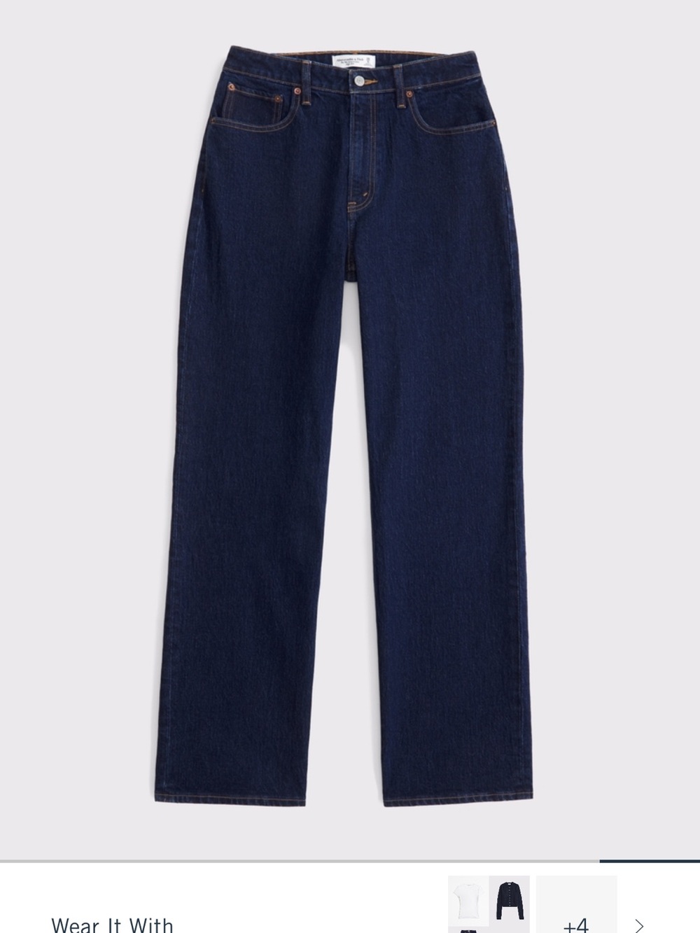 Abercrombie & Fitch Women's Dark Indigo Straight Jeans curve love